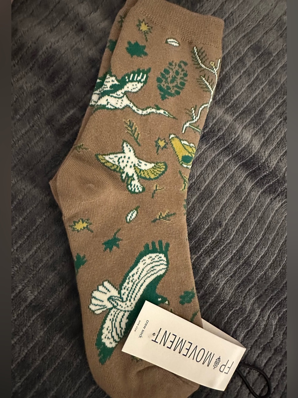 FP Movement Ankle Socks in Taupe / Green